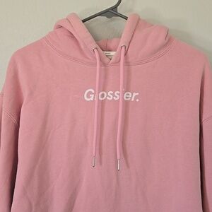Glossier | Pink Hoodie Size Medium